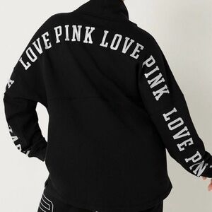 PINK cowl neck Shine. Silver Lettering BNWT